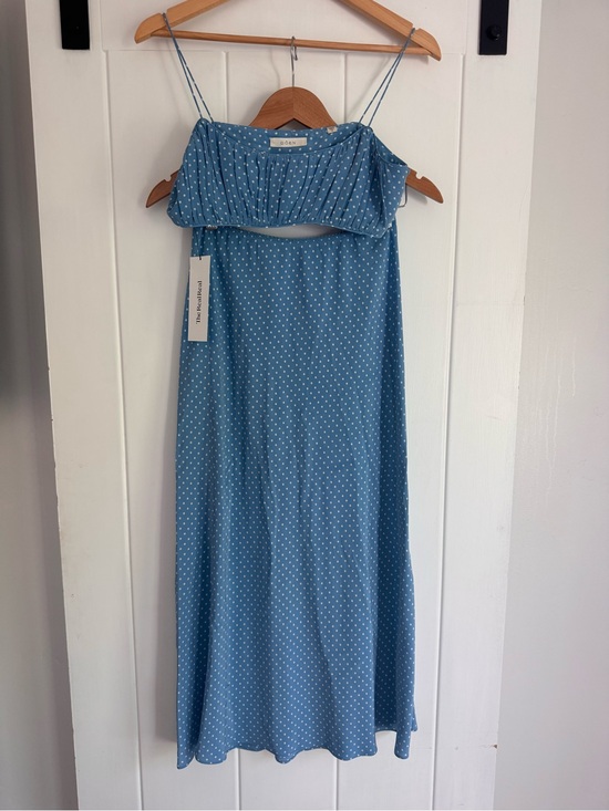 Doen Dresses & Skirts - NWT Doen Blue Polka Dot Silk Skirt top Set Size S